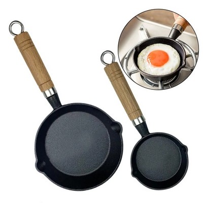 10 cm für Eierpfanne für Camping mit Massivholzgriff und Antihaft