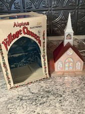 Alpine Village Church Light Up Plastic Regency Style 1553 Made in USA Christmas