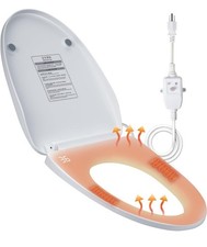 Heated Toilet Seat with Temperature Display and Built-in Side Control,...