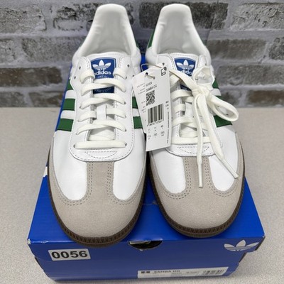 Adidas  Samba OG Shoes Cloud White Green IG1024 Men s 11.5/Ladies12.5