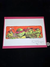 TEENAGE MUTANT NINJA TURTLES ORIGINAL ART MIRAGE STUDIOS 1988 DAN LOPEZ SIGNED