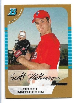Scott Mathieson 2005 Bowman First Year Gold Rookie #201 Philadelphia Phillies RC