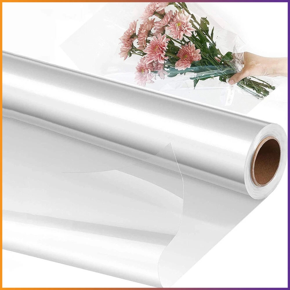 Heavy Duty Clear Cellophane Wrap Roll 800mm x 100m Florist