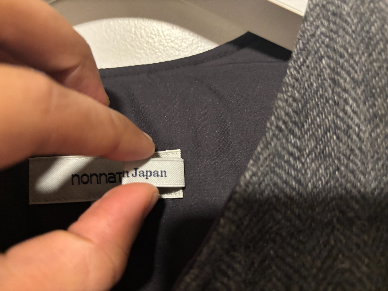 Nonnative Snap Button Grey Herringbone Wool Down … - image 10