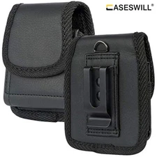 For Samsung Galaxy Z Flip 6 5 4 3 5G Case Vegan Leather Pouch Belt Clip Holster