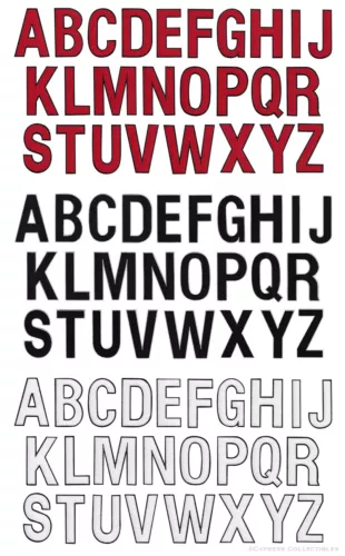 ALPHABET LETTERS embroidered iron-on PATCH APPLIQUE - CHOOSE BLACK, RED or WHITE