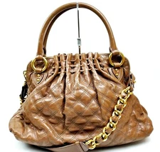 Authentic MARC JACOBS Classic Quilted Leather Satchel 2-Way Handbag