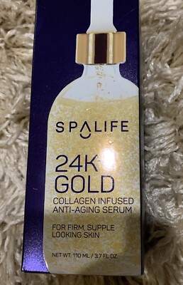 SpaLife 24K Gold Collagen Infused Anti-Aging Serum for Firm Supple Skin 3.7oz