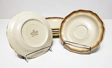 Set Of 6 Mikasa Stoneware Whole Wheat Saucer Plate Dessert Plates E8000 6.25"EUC