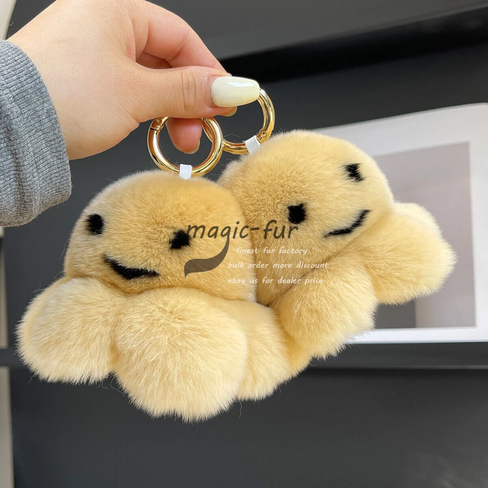 Real Rex Piel de Conejo Pulpo Bolso Dije Llavero Colgante Niños Muñeca Juguete Regalo Foto 2 de 2