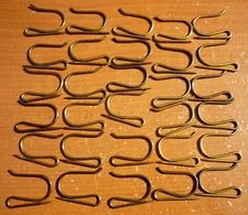 (42) Vintage Brass Finished 1" Small Round 1" PIN-ON Drapery Hooks Curtain Hooks