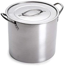 5 Gallon Stainless Steel Stock Pot with Lid, 12.5 X 12.5 X 11.5