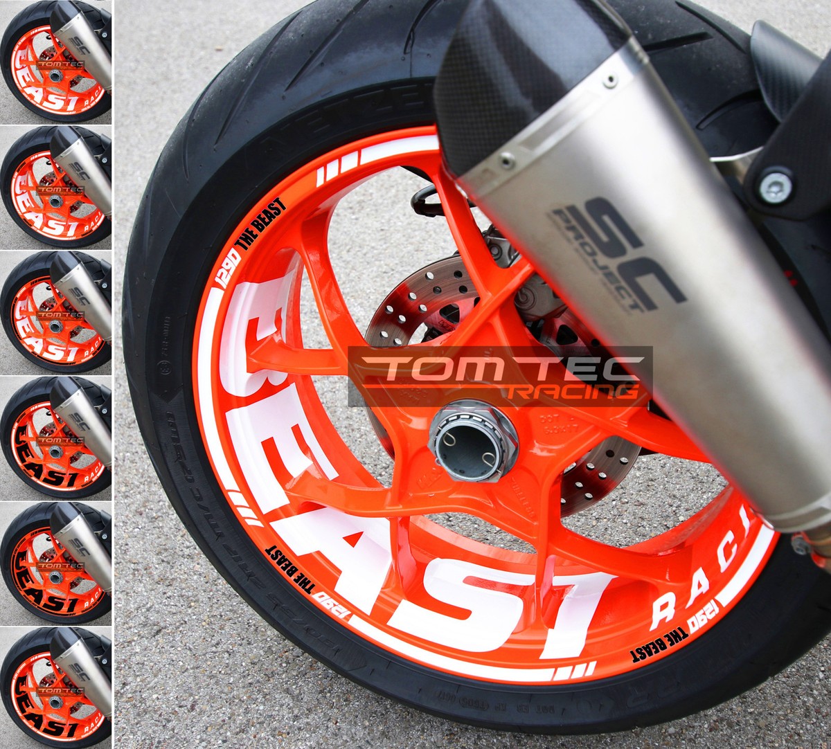 TOMTEC-Racing KTM SuperDuke 1290 R/GT BEAST Rim Stickers 14-19 (14