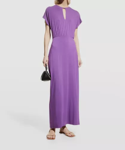 Capsule 121 Women's Purple Round Neck Short Sleeve Maxi Dress Size XL
