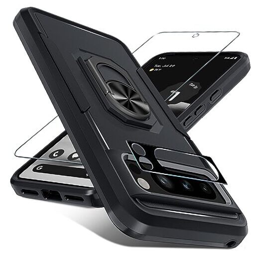 Janmitta for Case with Screen Protector+Camera Google Pixel 8 Pro Black Matte