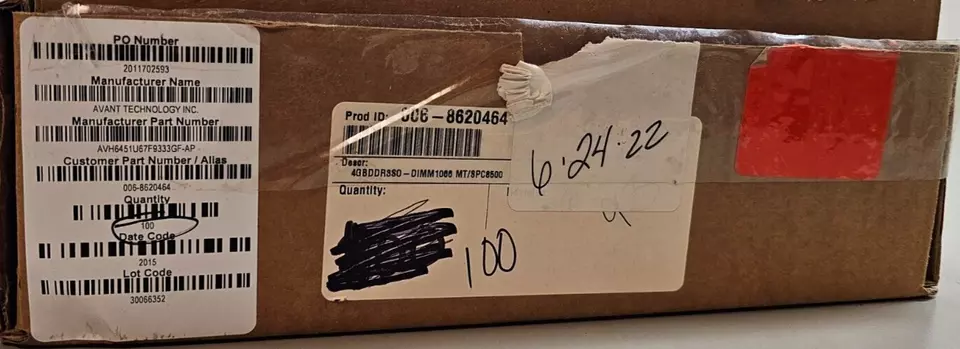 NCR/Avant AVH6451U67F9333GF-AP 4GB SODIMM DDR3L 1066Mhz 204Pin 006-8620464 - Image 2 of 4