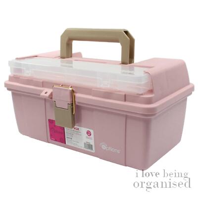 Große Kunst und Handwerk Aufbewahrung Werkzeug Organizer Box Farbe rosa Schmuckherstellung G...