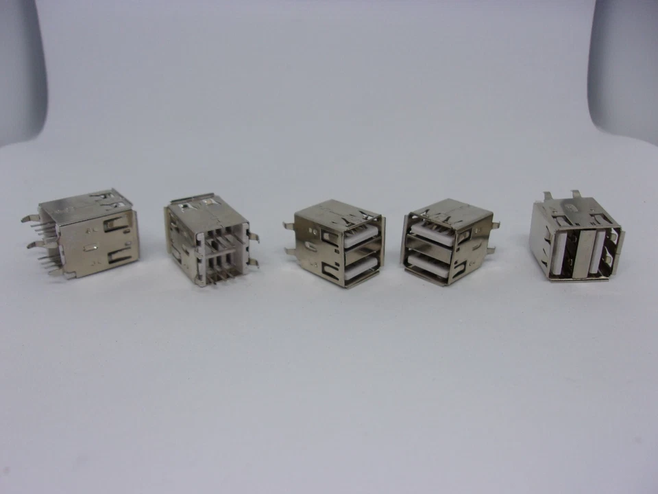 5x Double Dual Standard USB 2.0 Type A 4 Pins Jack Port Connector Socket 180 Deg - Image 4 of 4
