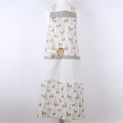 Milly grün Winter Wald Hirsch Hirsch Bock Design Baumwolle Schürze Küche Koch