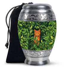 Orange Cat Large Cremation Urn, Human Urns For Ashes Adult Large, 10 Inch