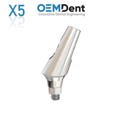 x5 Angulated Prosthetics 25° 3.4mmD Platform Direct Interactive  RP  Compatible