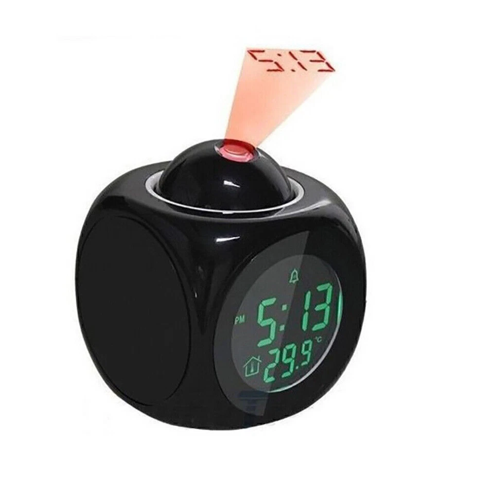 Digital Uhr Wecker mit Temperatur - USB Funkuhr & Projektionsuhr Funkwecker - Bild 4 von 4