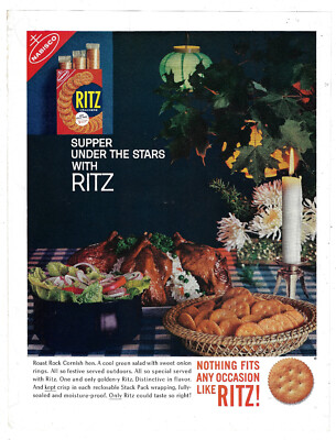 Ritz Crackers Print Ad Vintage 1960s Space Age Kitchen Decor Original 1962