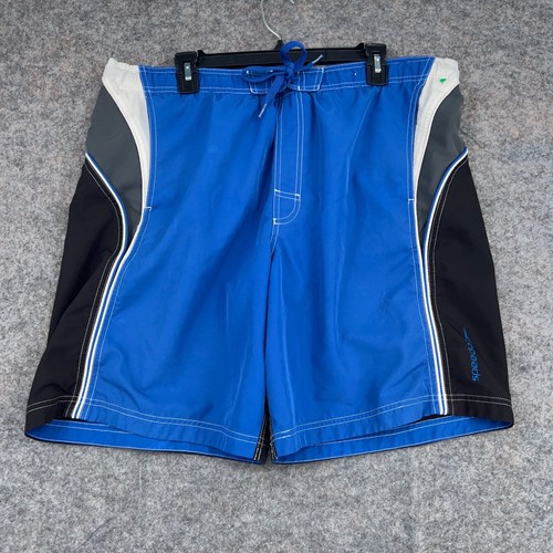 Speedo Board Shorts Mens Large Black Blue Tropical Travel Beach Swim