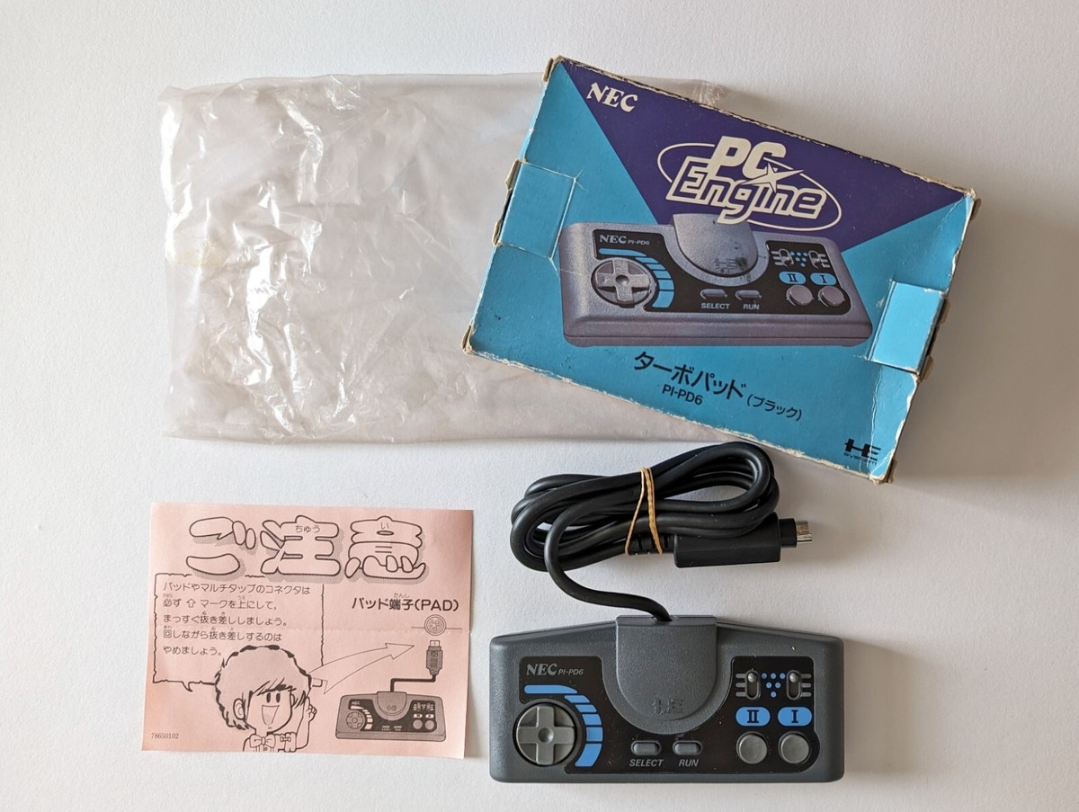 PC Engine Turbo Pad Black PI-PD6 PCE Controller Box NEC Game PC Engine Turbo Pad Black PI-PD6 PCE Controller Box NEC Game