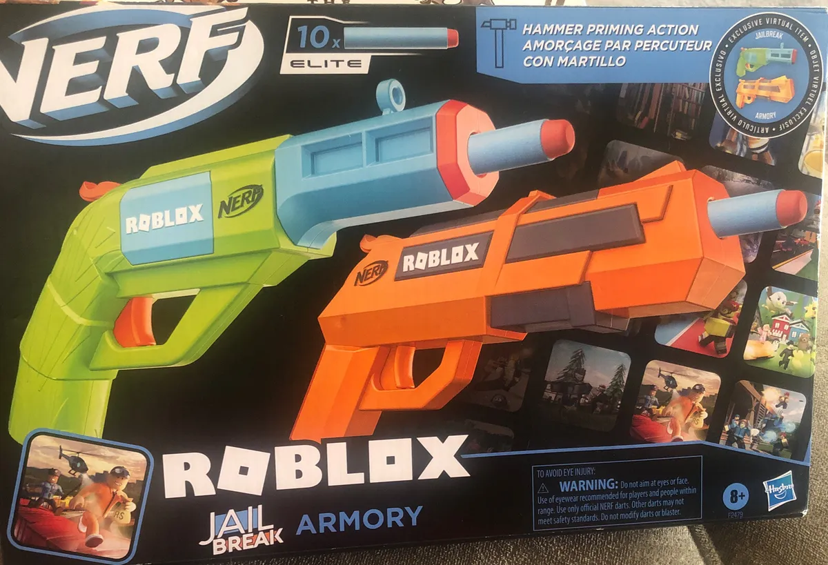 Nerf Dart Gun Roblox Elite Jail Break Armory 2 Pack W/ Digital In
