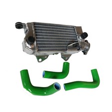 Green Aluminum Radiator+ Silicone Hose FOR Kawasaki KX60 KX 60 1985-2003
