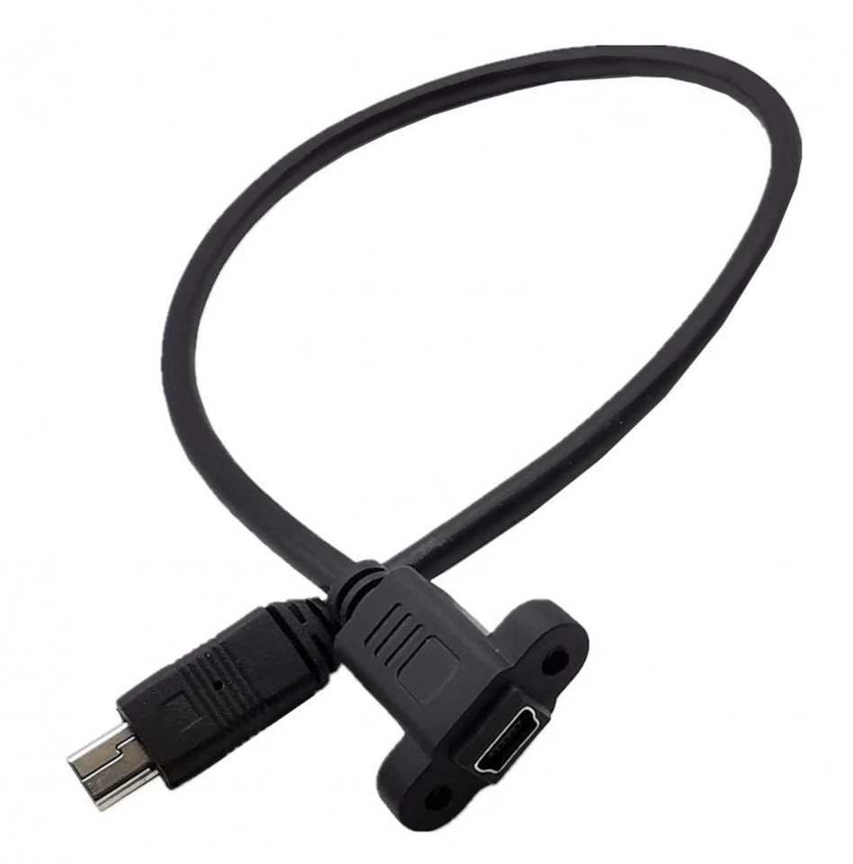 Mini USB B 5Pin Male to Female Socket Panel Mount Extension Cable 0.3m - Image 3 of 4