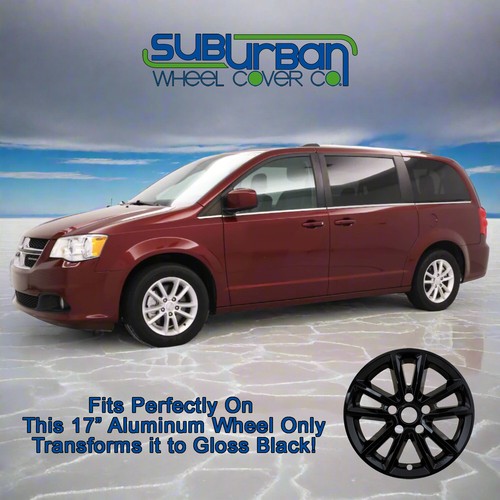 2013-2020 Dodge Caravan # 7252-GB 17" Split Spoke Gloss Black Wheel Skins SET/4 - 第 2/8 張圖片