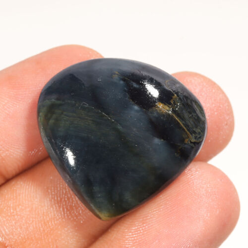 Natural Black Tiger's Eye Heart Cabochon For Jewelry Making 54.25 Ct - 28x30x9mm - Picture 1 of 2