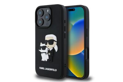 Karl Lagerfeld PU Saffiano Karl & Choupette Case for iPhone 16 Pro 6.3'' Black