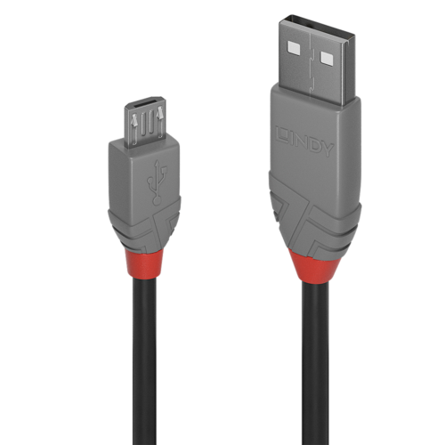Lindy Anthra Line USB Kabel 2 m USB A Micro-USB B Männlich Schwarz - Grau - Bild 1 von 1
