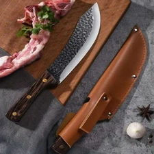Serbian Butcher Knife Hand Forged Kitchen Chef Knife Meat Cleaver Chopping Knife
