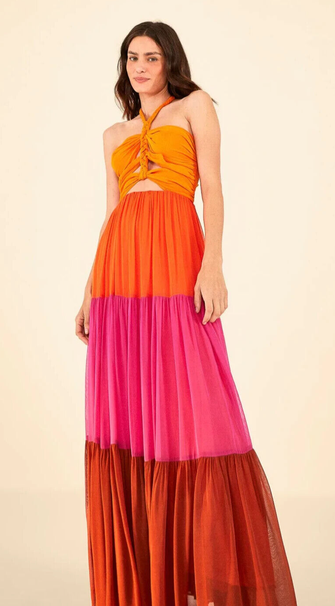 chinese dress ladies Rivi Neck Scarf Maxi Dress – Zandra Stone