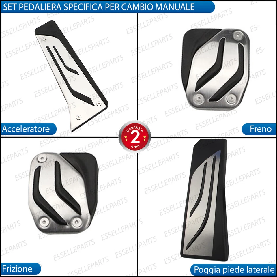 SET PEDALIERA COPRIPEDALI COPRI PEDALI ALLUMINIO PER BMW SERIE 1 F20 F21 MANUALE - Immagine 2 di 4