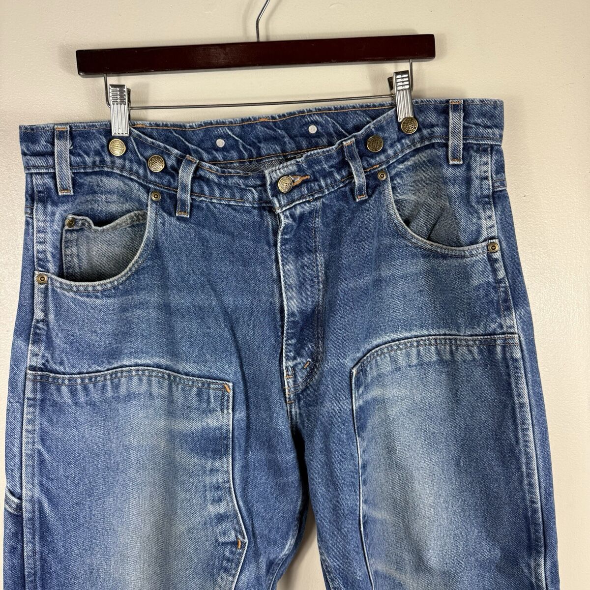 Prison Blues PRSN BLU USA Blue Heavy Denim Double Knee Work Prison Blues PRSN BLU USA Blue Heavy Denim Double Knee Work
