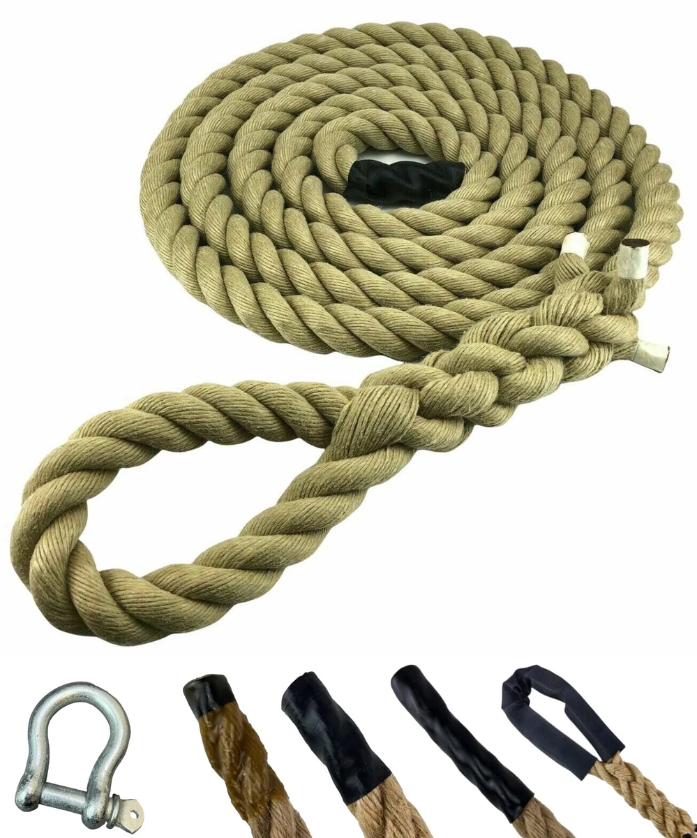 24mm Synthetic Polyhemp Gym Climbing Rope 6 inch Soft Eye - Choose Length