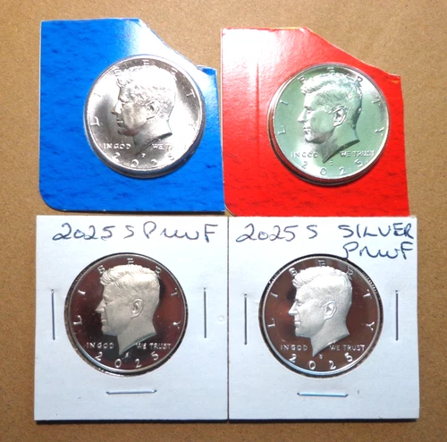IN STOCK 2025 P D S S Silver & Clad Proof Kennedy Half Sealed Mint Cello PDSS