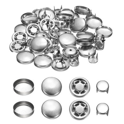 20Pcs 22mm/0.87 Inch Metal Button Caps Replacement for Baseball Caps, Silver