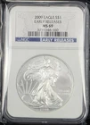 2009 American Silver Eagle NGC MS69 Early Releases US Graded Coin Slab ASE .999