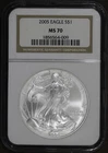 2005 (MS70) American Silver Eagle $1 ASE NGC - Flawless 70