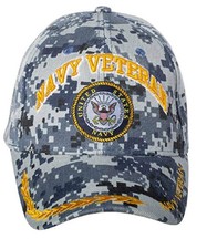 USA Navy Veteran Baseball Style Embroidered HAT Blue camo Cap Vet us Naval