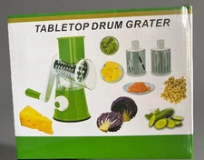 Tabletop Drum Grater, Slicer - Fine Grating, Course Grating, Shredding & Slicing