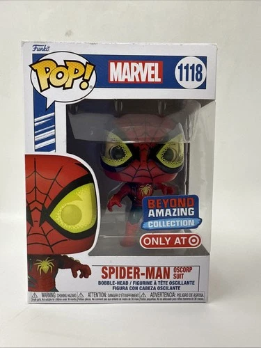 Funko Pop! Marvel 1118 Spider-Man Oscorp Suit Only At Target BOX DAMAGE