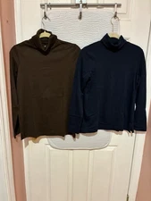 lands end turtleneck medium Brown And Navy