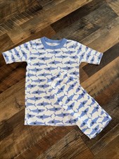 Hanna Andersson 100 Organic Cotton Shark Pajama Set Shorts Size 10/12